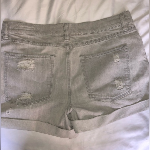 ALL SAINTS Pale Grey Denim Shorts - Picture 2 of 2